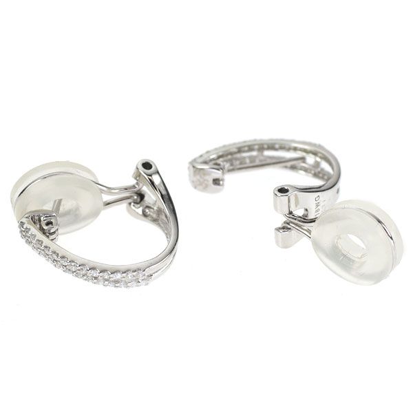 K 18 WG ダイヤモンド ピアス兼イヤリング 0.22 ct ハーフフープ