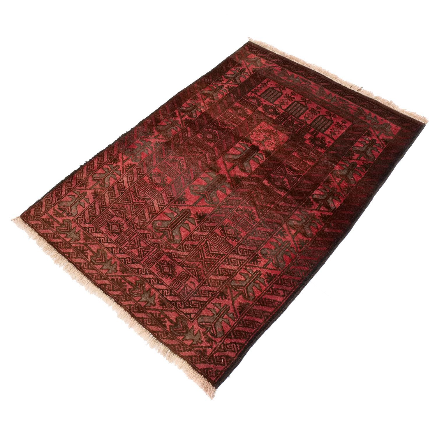 アフガニスタン 1960年代 1330×920mm セミアンティーク 灌木モチーフ