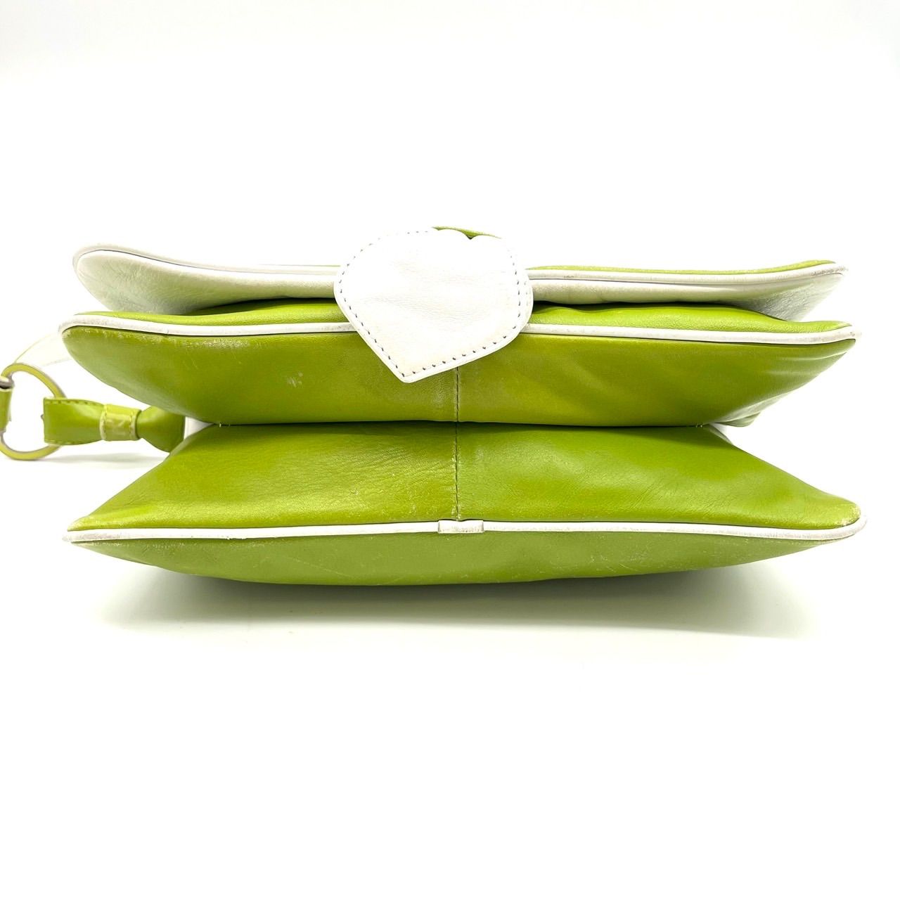 ✨良品✨ DOLCE&GABBANA Y2K green white leather bi-color shoulder