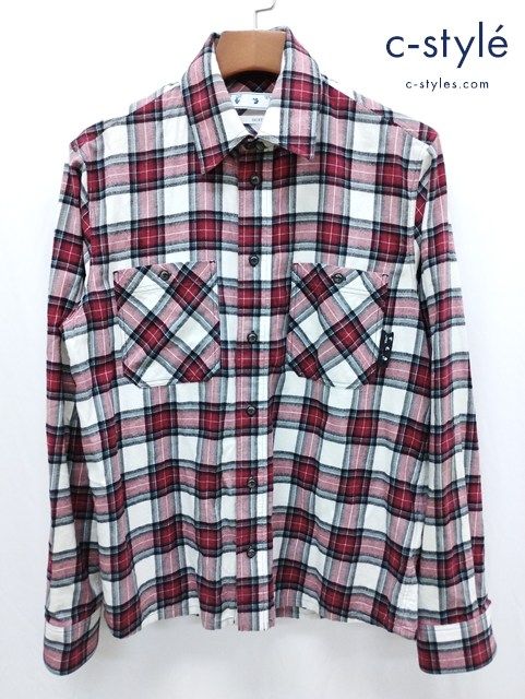 A500 人気 OFF-WHITE オフホワイト シャツ S マルチ チェック 長袖 綿100 LG-425 OMGA133R21FAB002 K