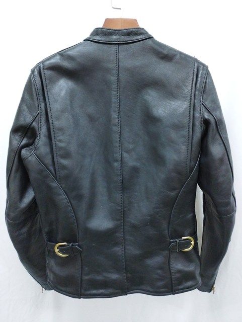 A489 人気 VANSON バンソン シングルライダースジャケット 38 ブラック K