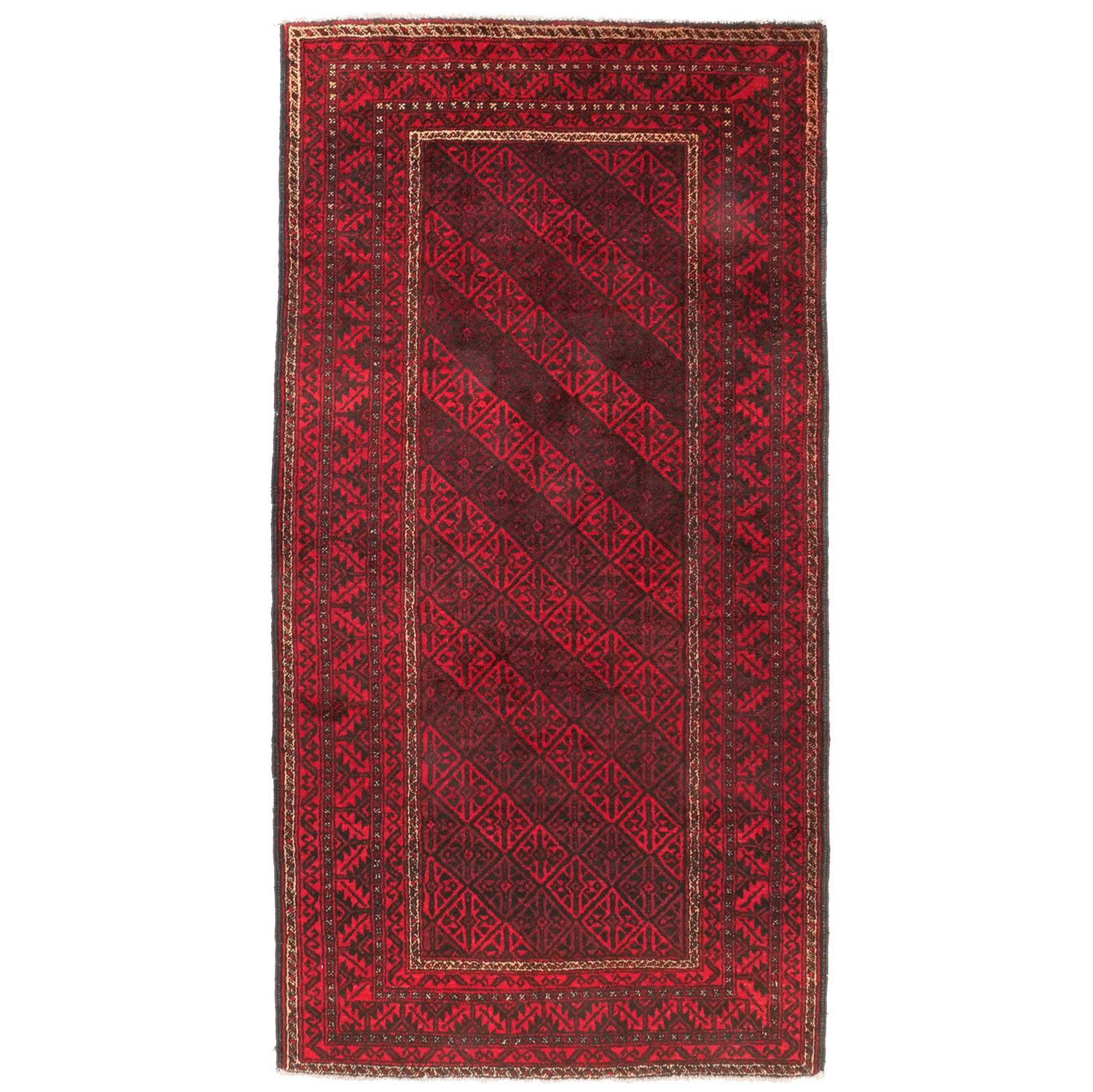 トルバトヘイダリエ 1960年代 セミアンティーク フックモチーフ ウール 手織り アンティークペルシャ絨毯 ヴィンテー carpet