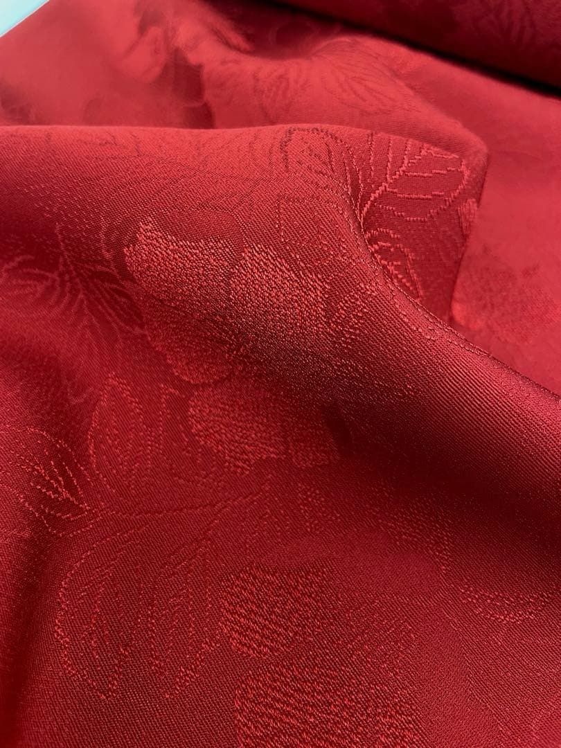 無地付け下げ 紋意匠 朱・緋色 正絹 反物 T9088 - メルカリ