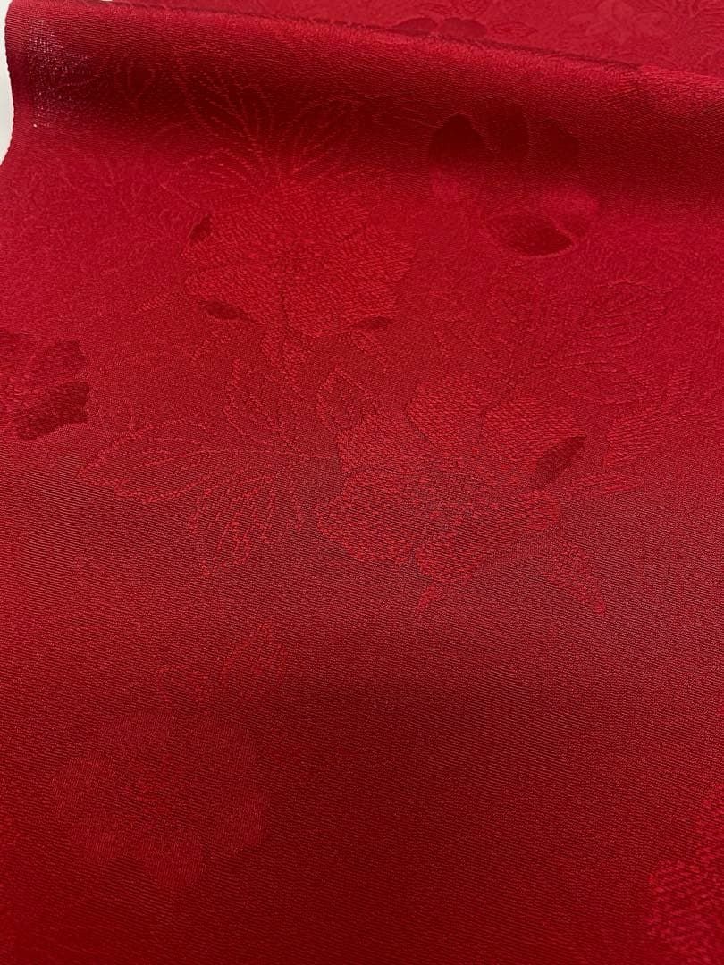 無地付け下げ 紋意匠 朱・緋色 正絹 反物 T9088 - メルカリ