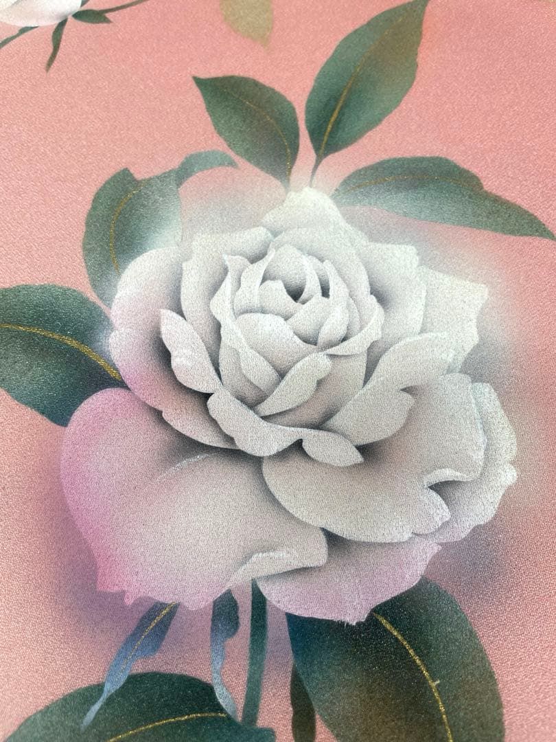 付け下げ 秋山庄太郎 金彩 薔薇 正絹 反物 T9089 - メルカリ