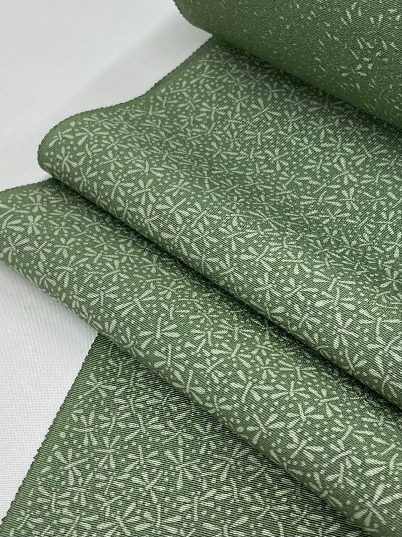  小紋 三代目 喜多長蔵 萬葉染 浜ちりめん 勝ち虫 正絹 反物T 9093 小紋 着物反物