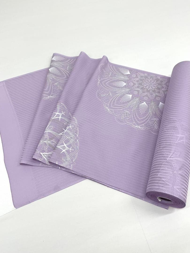 小紋 銀彩 紋意匠 全体柄 菊 グラデーション 正絹 反物 小紋 型友禅 紋意匠 全体柄 浜ちりめん 勿忘草色 正絹 反物 - メルカリ