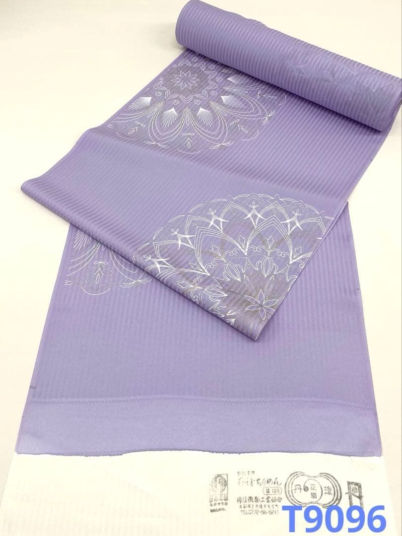 小紋 銀彩 紋意匠 飛び柄 大柄 正絹 反物 T 9096