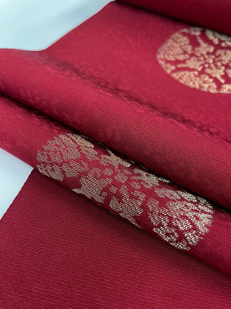 小紋 金縫取り 紋意匠 朱・緋色 正絹 反物 T9097 - メルカリ