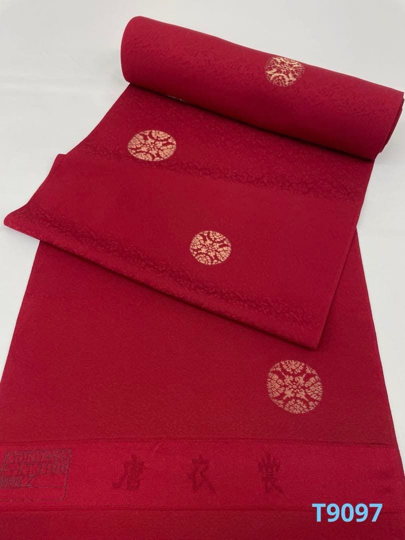 小紋 金縫取り 紋意匠 朱・緋色 正絹 反物 T9097 - メルカリ