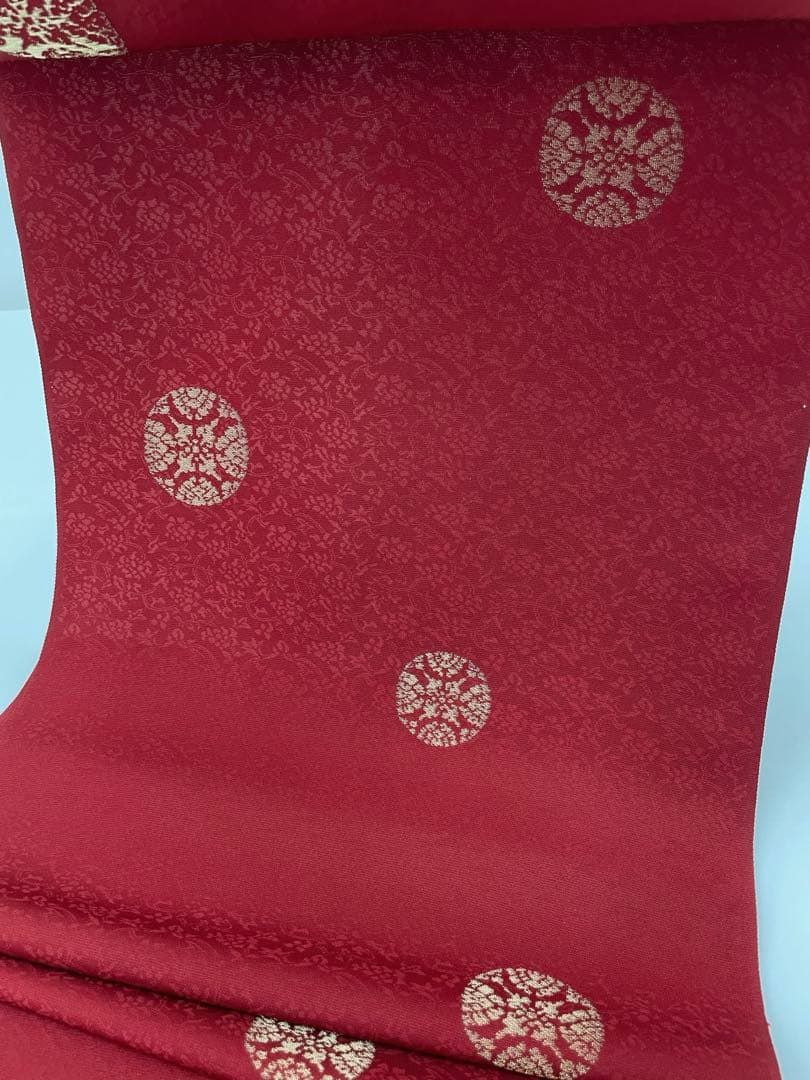 小紋 金縫取り 紋意匠 朱・緋色 正絹 反物 T9097 - メルカリ
