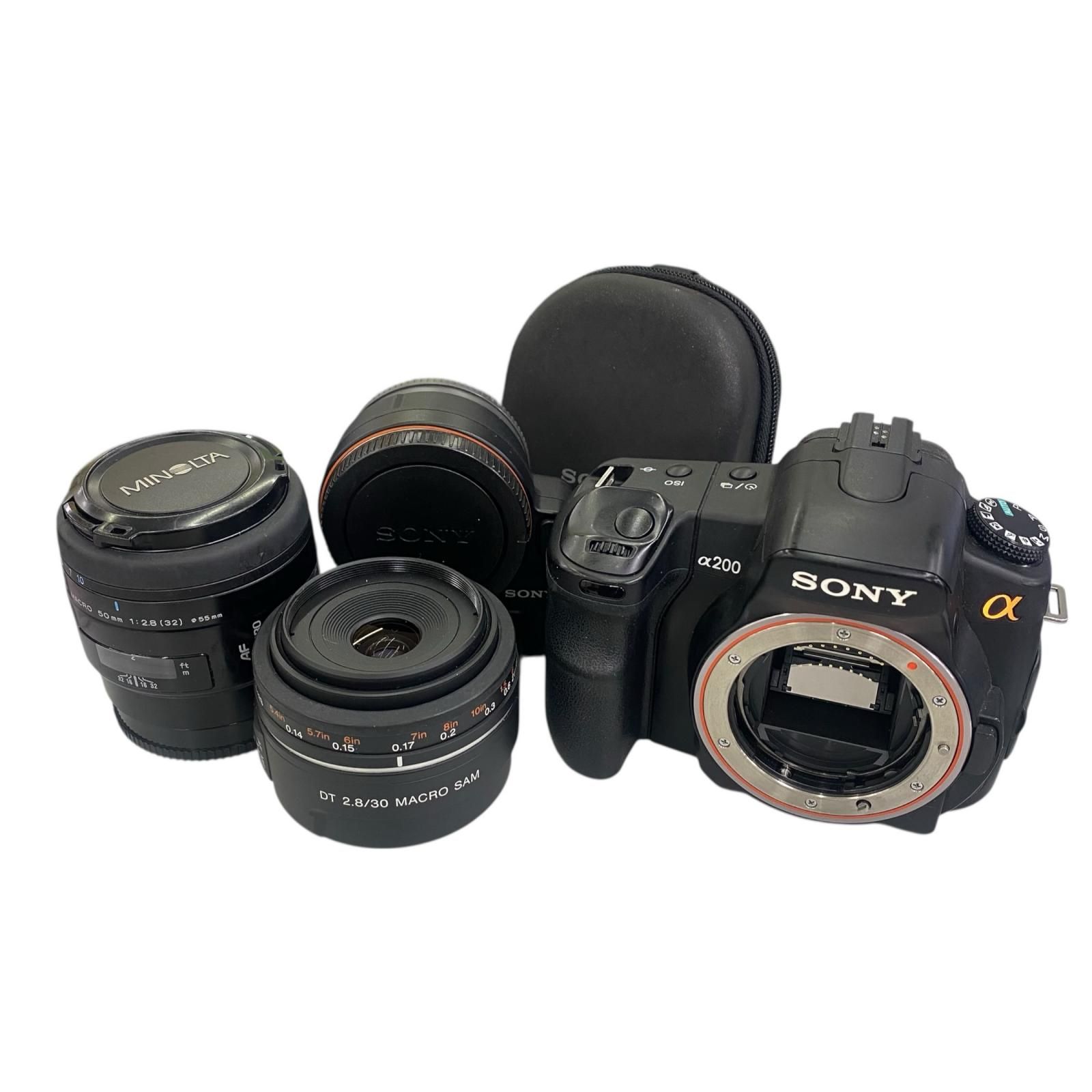 186000 動作未 SONY ソニー デジタル一眼レフカメラレンズセット α200 ブラック