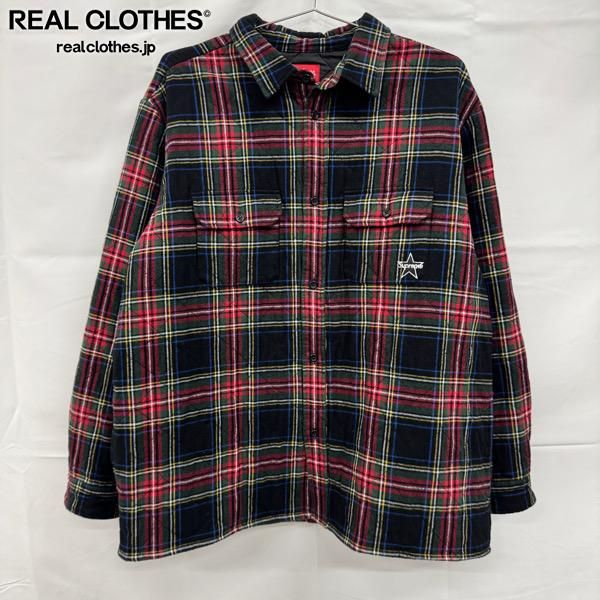 Supreme シュプリーム 21AW Quilted Plaid Flannel Shirt キルテッド プレイド フランネルシャツ XL