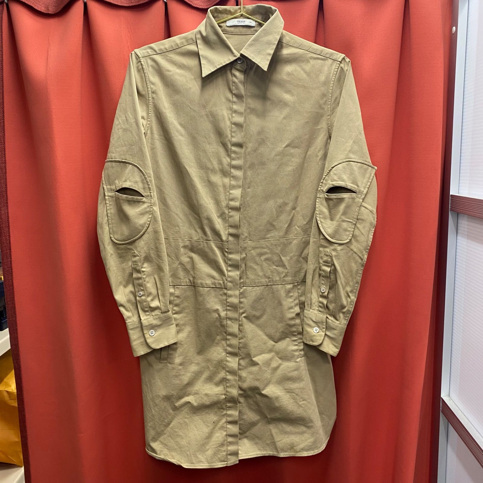 PRADA プラダ ステンカラーコート スプリングコート シャツ ジャケット