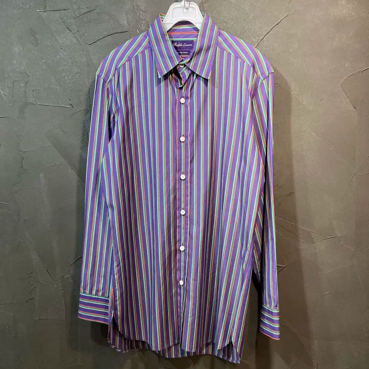 Size 15 Polo ポロラルフローレン パープルラベル ストライプ シャツ