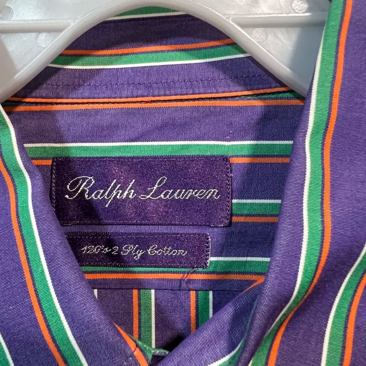 Size 15 Polo ポロラルフローレン パープルラベル ストライプ シャツ