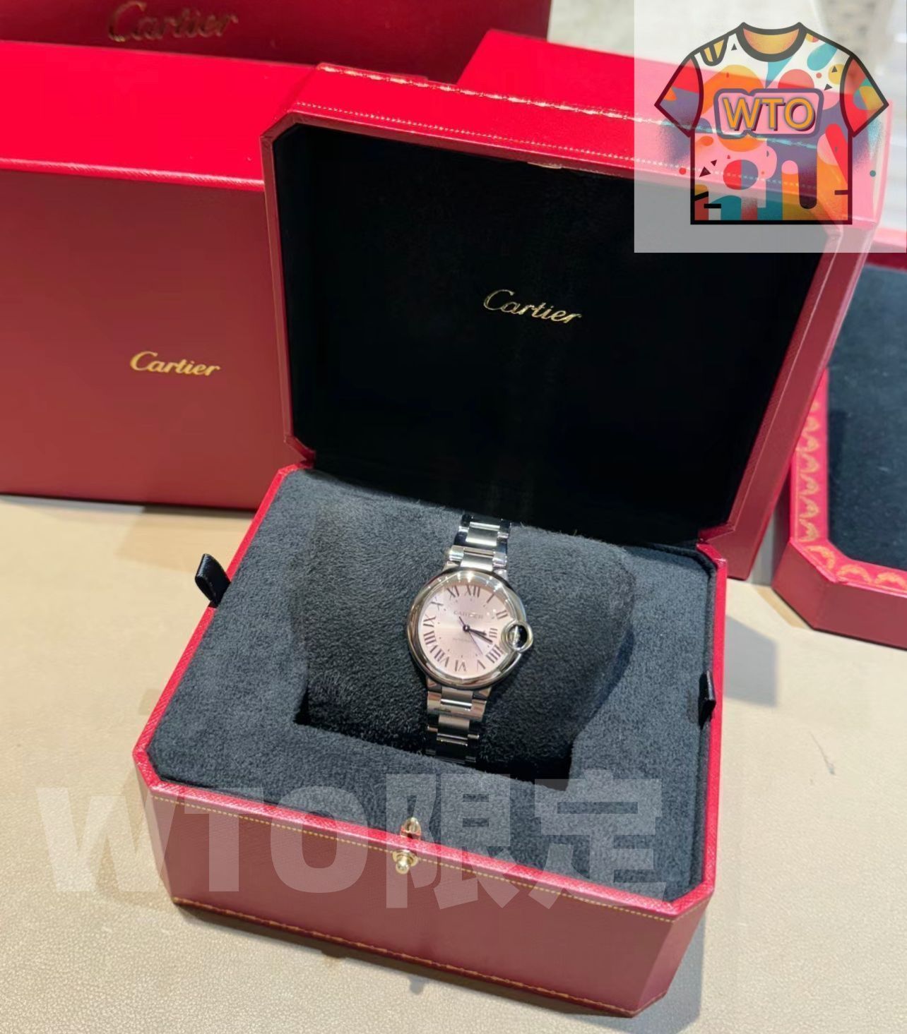 ご 大 です Cartier カルティエ ブルーバルーン ピンクプレート 自動巻き｜WTO通販｜ -WTO店名をご ください-WTO輸入-XIN 45