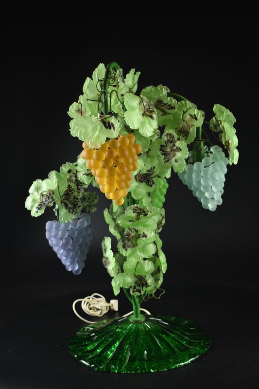 蔵A5676a】イタリア ベネチア ムラノガラス ブドウ 葡萄 テーブル