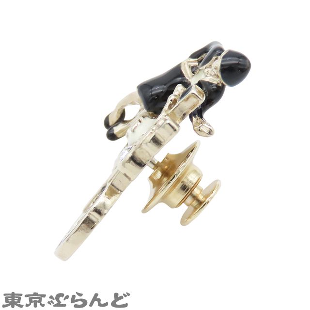  シャネル CHANEL ブローチ ブラックxホワイトxゴールド メタル ココマーク バイク モチーフ 10 P レディース ブローチ コサージュ アクセサリー