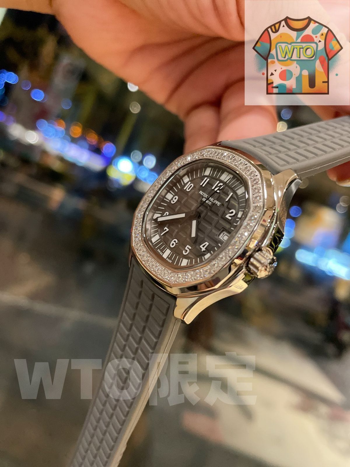 ご 大 です パテックフィリップ クリスタルとダイヤモンドの複合素材のバンドです 自動巻き WTO店名をご ください