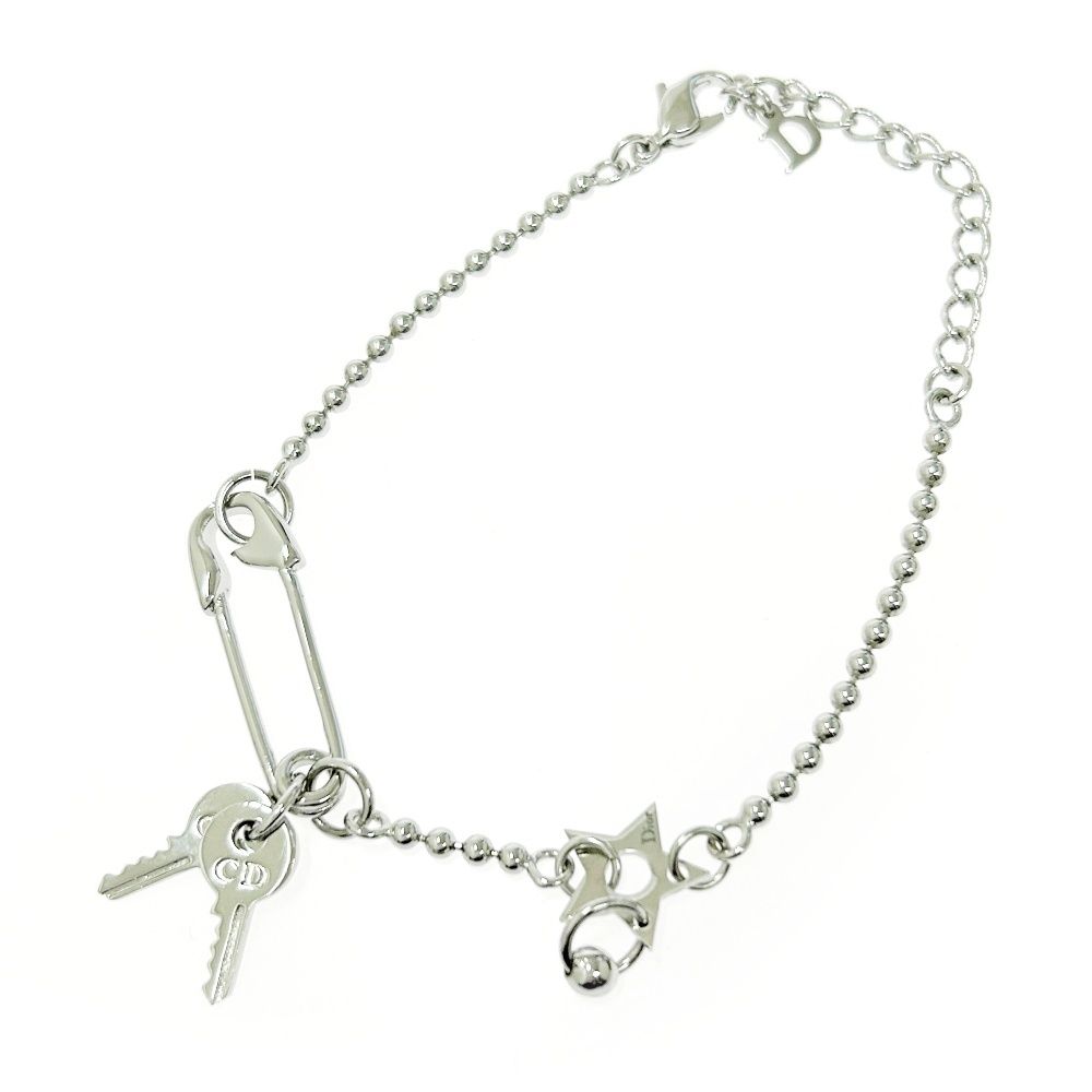 き Christian Dior クリスチャンディオール メタル 安全ピン スター ブレスレット シルバー 501566 ブレスレット