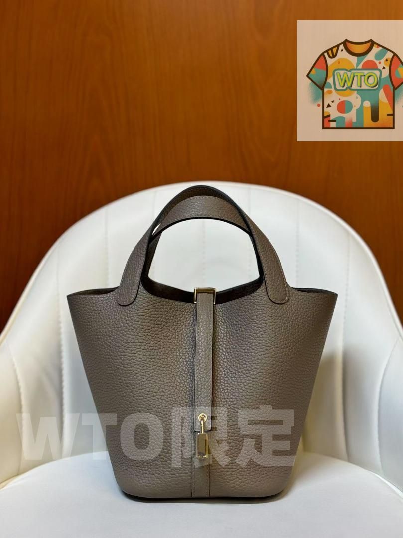 エルメス ピコタン ロック PM 黒×シルバー金具 ハンドバッグ ---WTO輸入-LRK 14