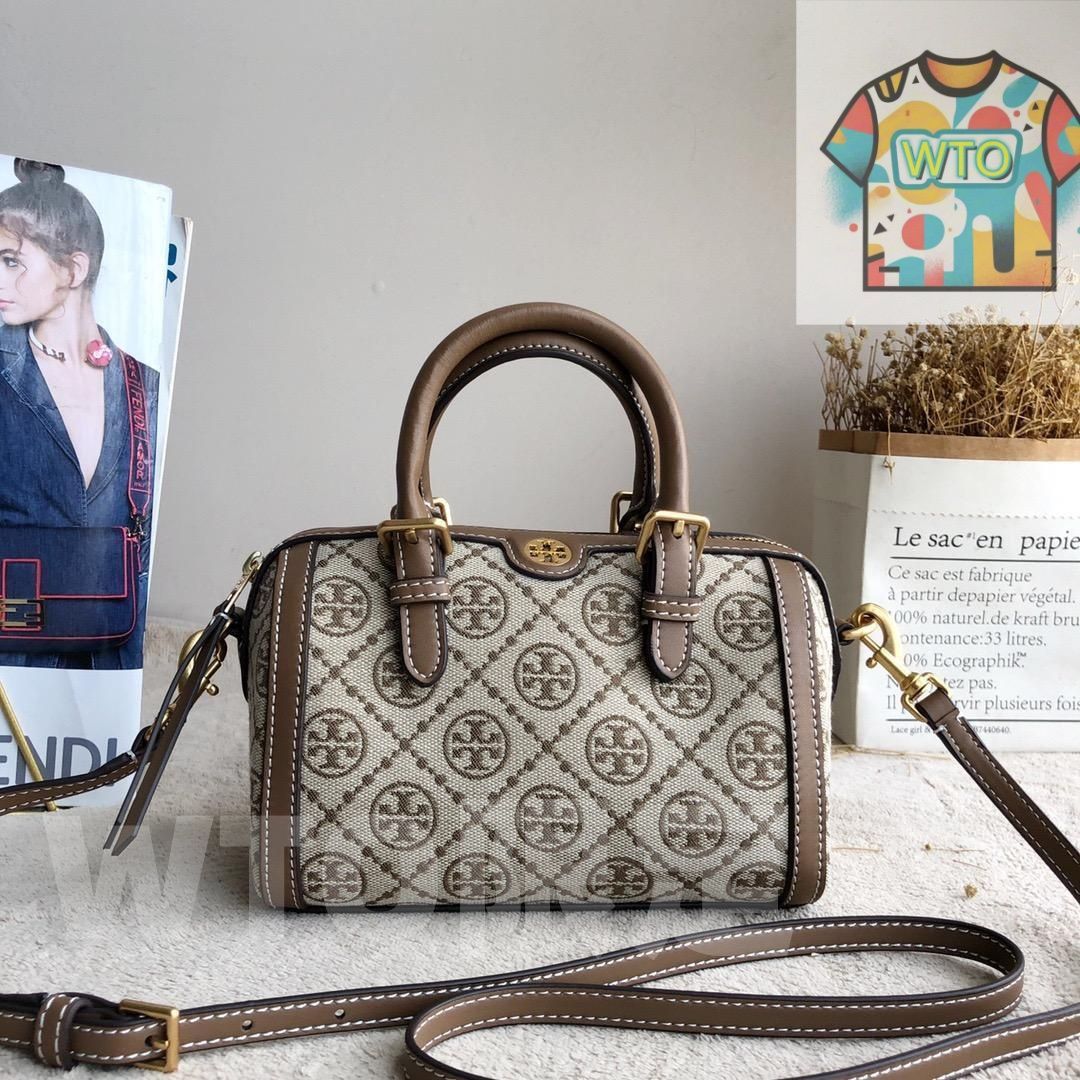 Tory Burch Tモノグラム ミニバレル ボストンバッグ ハンドバッグ WTO輸入 RPQ 25