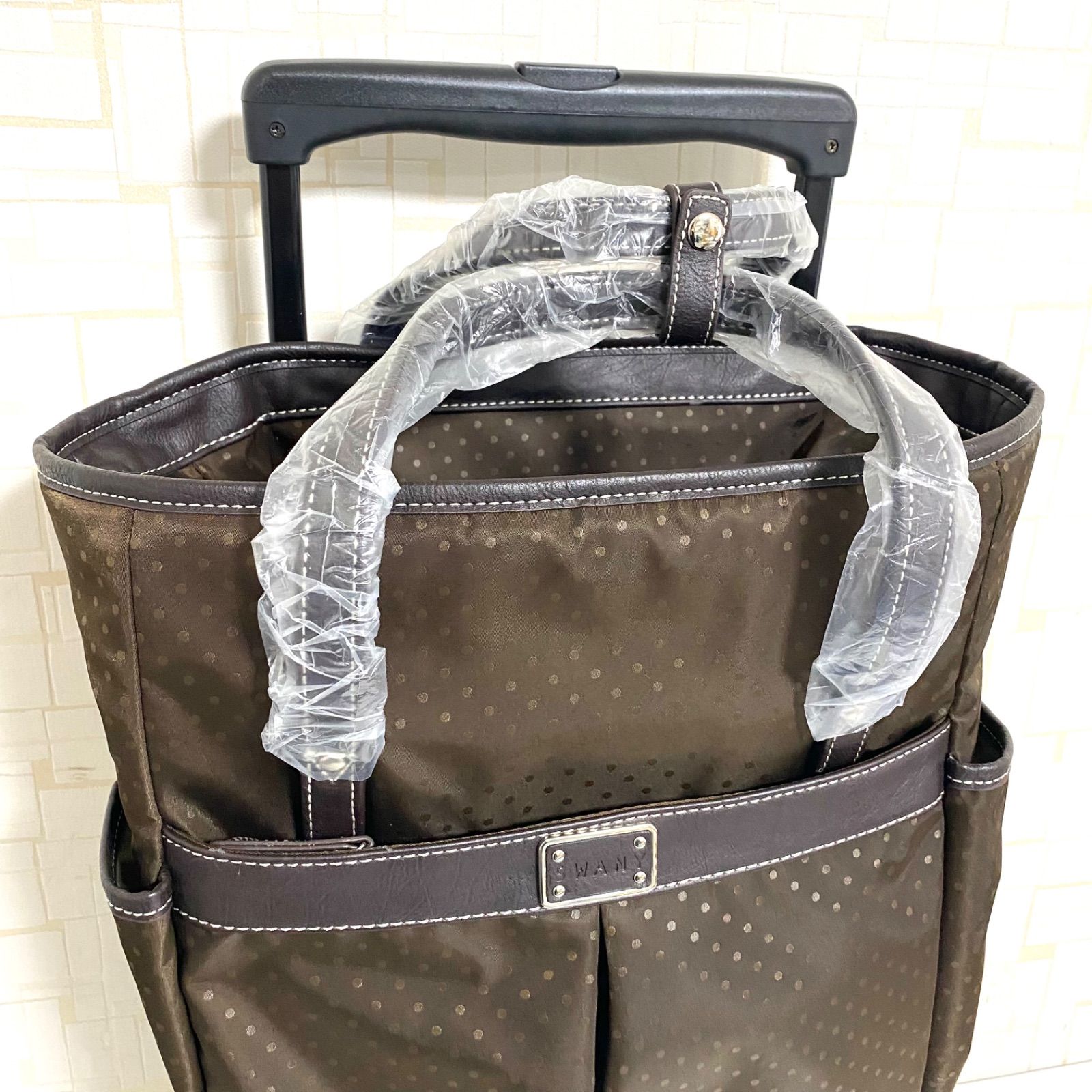 SWANY スワニー 4輪 キャリーバッグ ブラウン バッグ取外し 大容量収納