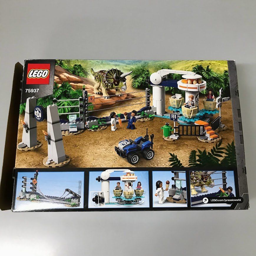 LEGO レゴ ジュラシックワールド 75937 トリケラトプスの暴走 DB-124-C 1 恐竜 ミニフィグ オーウェン グレイディ サイモン マスラーニ アリソン マイル 観光客 外箱 組立て説明書有り 371