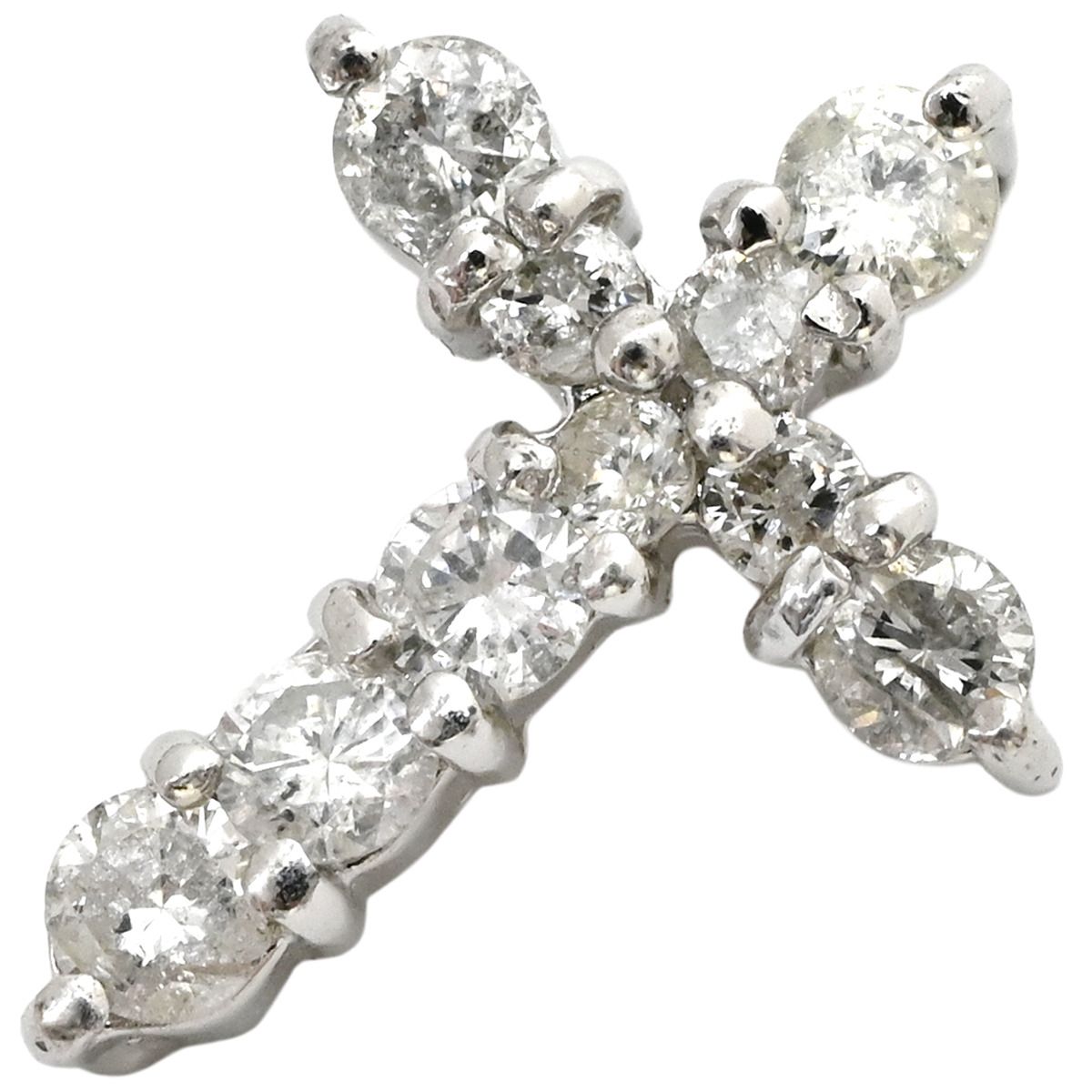 ペンダントトップ クロス ダイヤ Pt900 ダイヤモンド プラチナシルバー 十字架 ネックレストップ