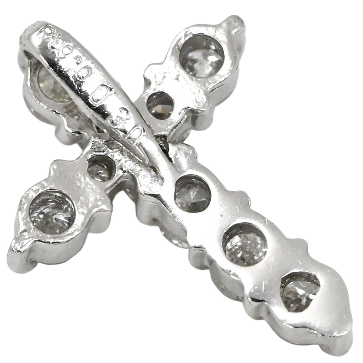 ペンダントトップ クロス ダイヤ Pt 900 ダイヤモンド プラチナシルバー 十字架 ネックレストップ