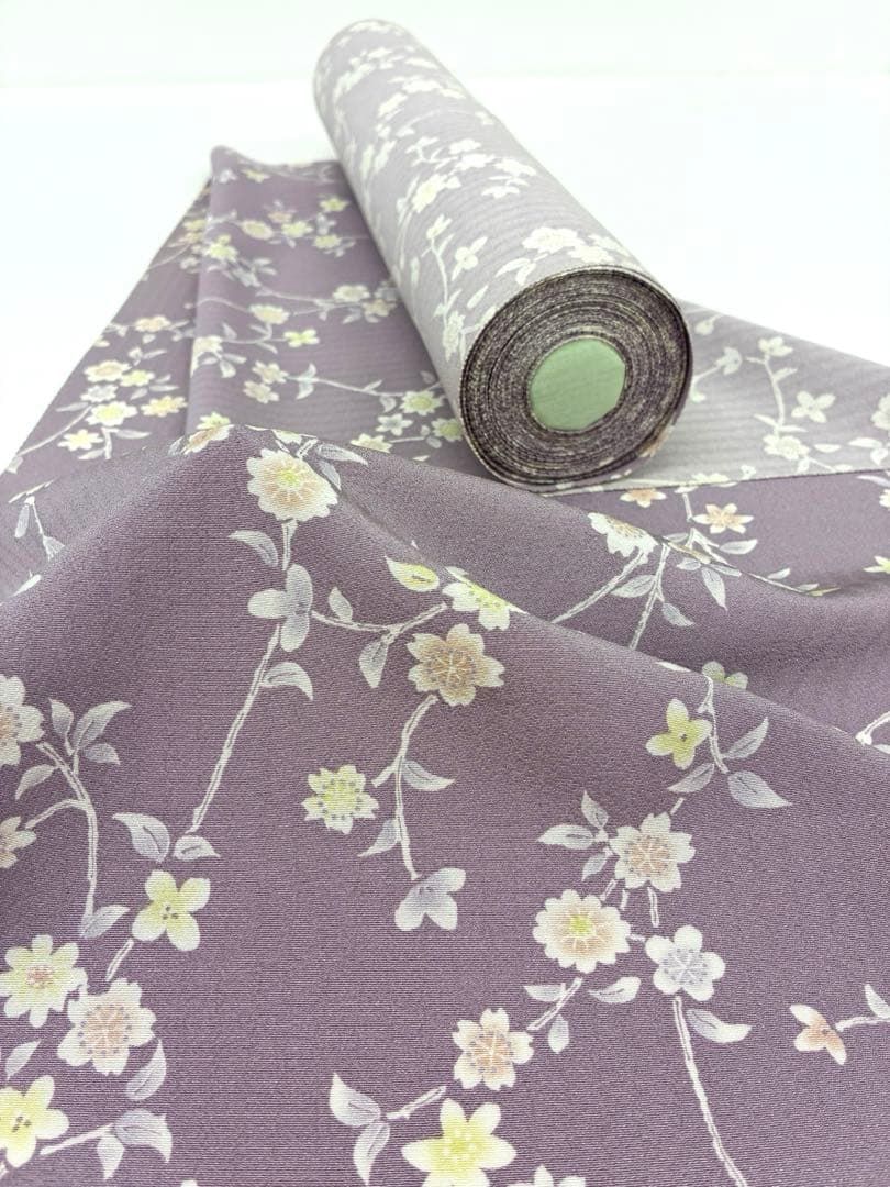 小紋 全体柄 丹後ちりめん 桜 反物 正絹 O107 - メルカリ