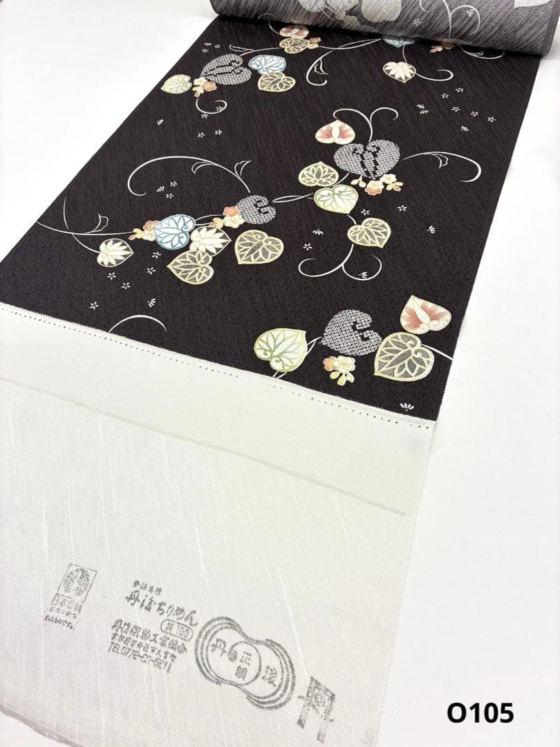 小紋 友禅 丹後ちりめん 紋意匠 花蔓輪紋 反物 正絹 O105 - メルカリ