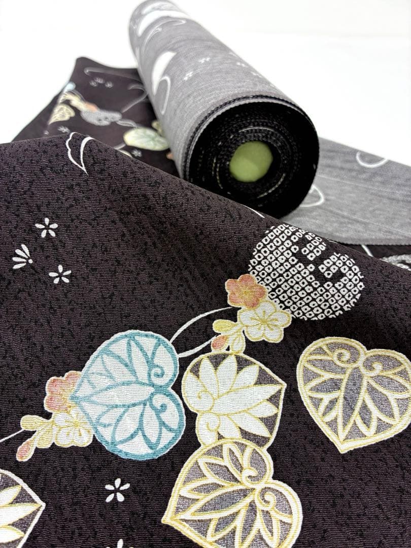 小紋 友禅 丹後ちりめん 紋意匠 花蔓輪紋 反物 正絹 O 105