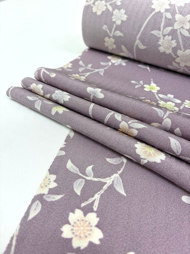 小紋 全体柄 丹後ちりめん 桜 反物 正絹 O107 - メルカリ