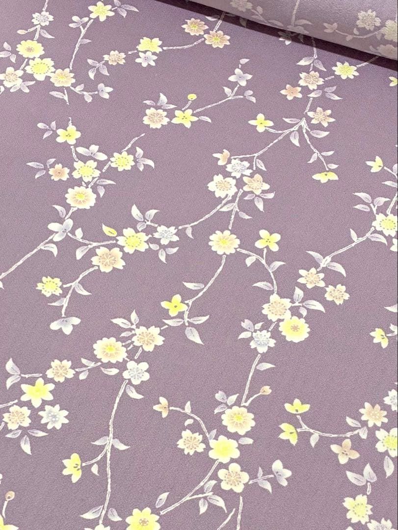 小紋 全体柄 丹後ちりめん 桜 反物 正絹 O107 - メルカリ