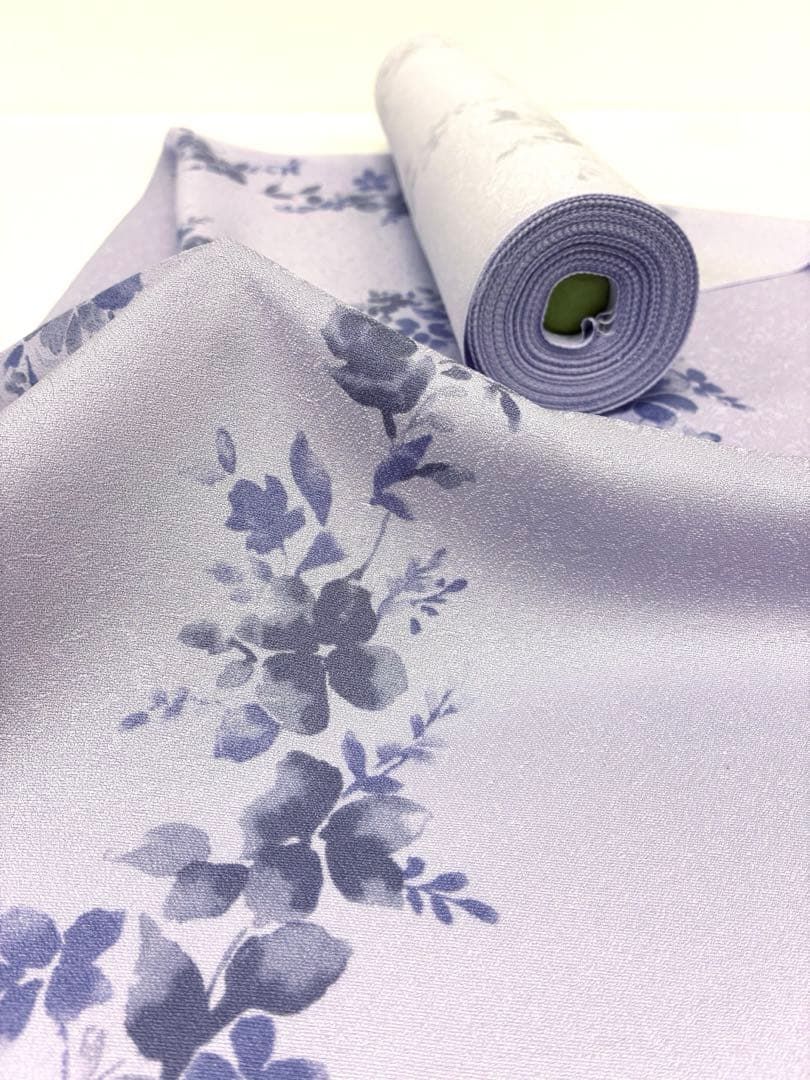 小紋 紋意匠 丹後ちりめん 草花 反物 正絹 O 102