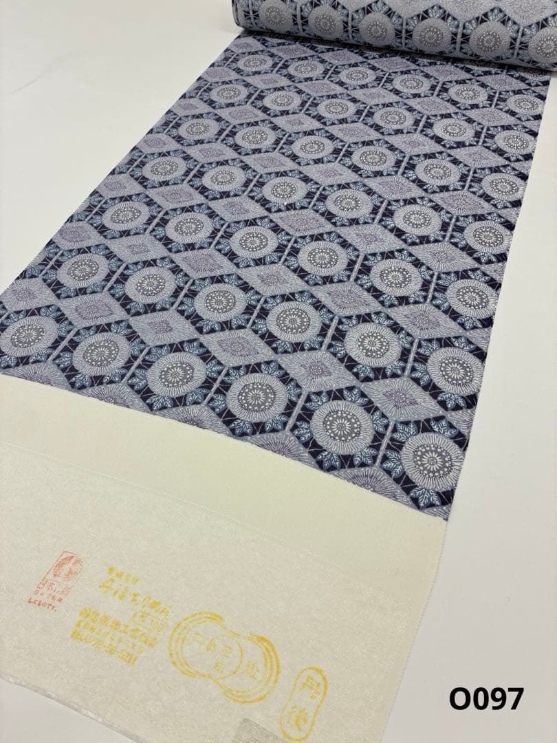 小紋 紋意匠 全体柄 丹後ちりめん 反物 正絹 O 097