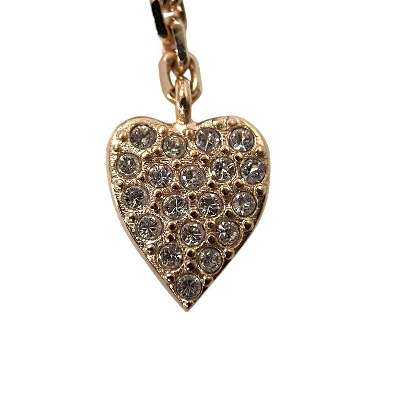 Dior】ラリアット ハート ネックレス ピンクゴールド/金カラー CDロゴ