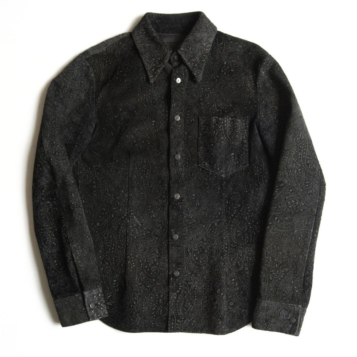 ISAMU KATAYAMA BACKLASH キップレザー ペイズリー型押し シャツ 3 イサムカタヤマ バックラッシュ 25110264
