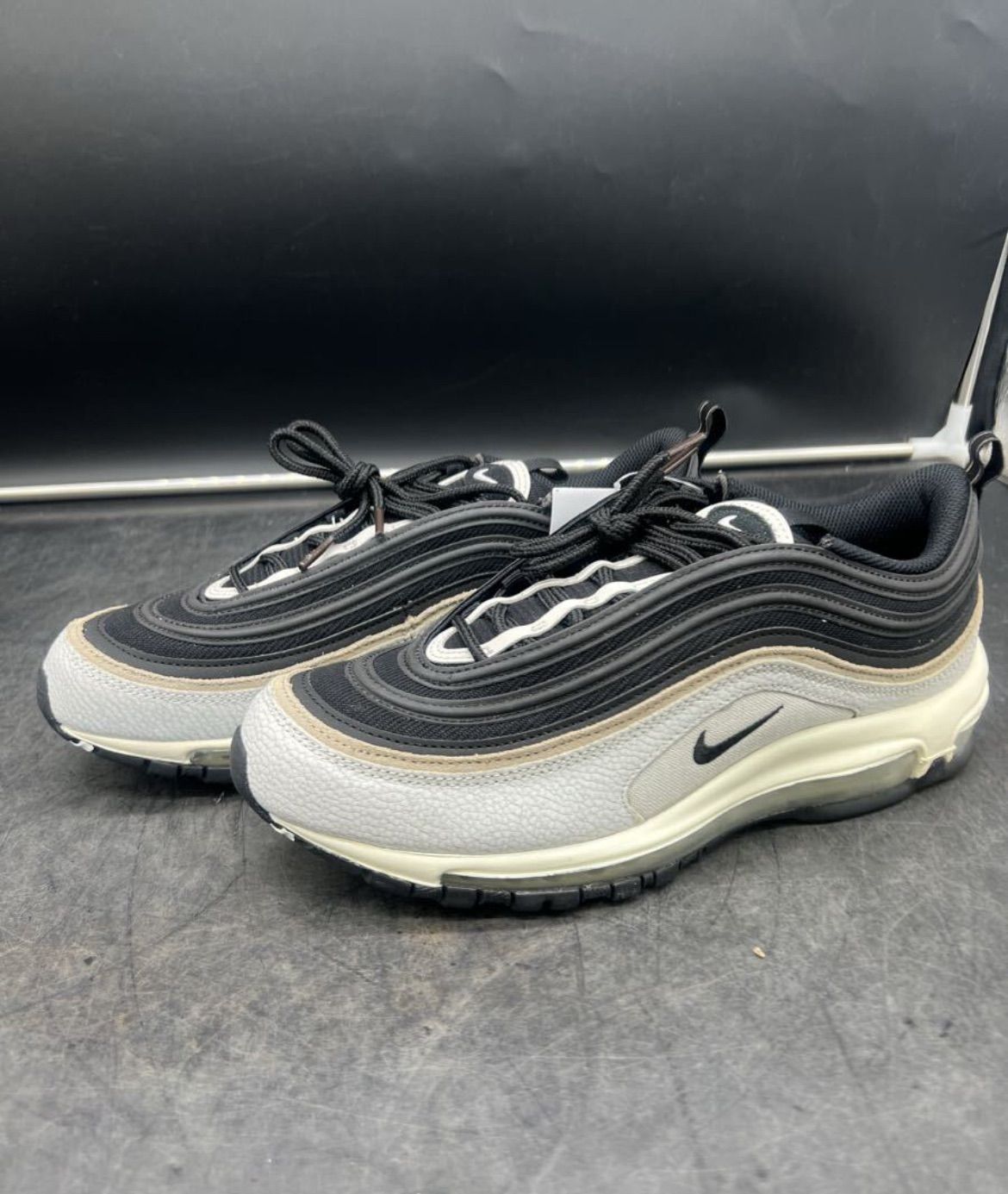 2244 NIKE AIR MAX 97 SE ナイキ エアマックス97 SE Light bone khaki saille black DV7421-002 スニーカー 27cm き