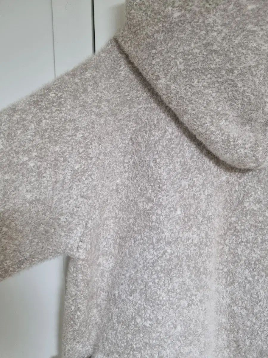  モヘア フード ロングニットコート フリーサイズ 長袖 ニット セーター