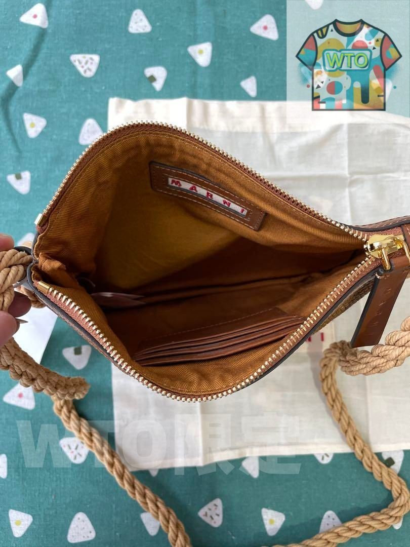 新品 MARNI ラフィアロゴ刺繍ロープチェーンショルダーバッグ 希望の持てる