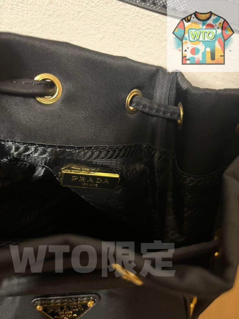 PRADA ブラック ナイロン ショルダーバッグ-WTO輸入-BIY 48