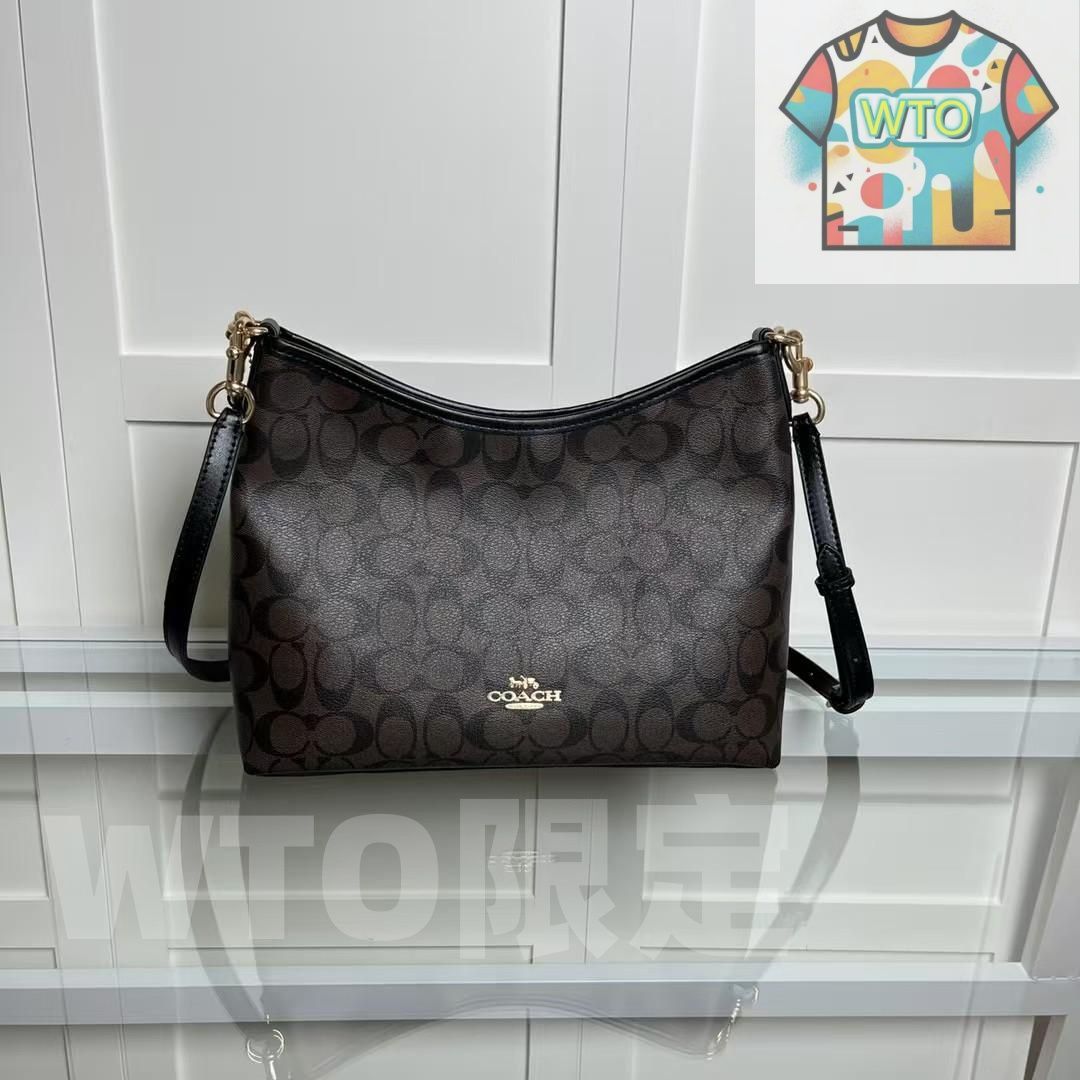 COACH コーチ ショルダーバック シグネチャー ダークブラウン