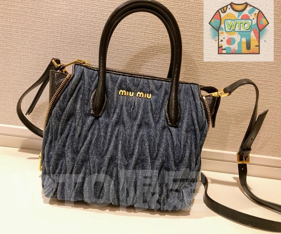 miumiu デニムマテラッセ ショルダーバッグ WTO輸入2
