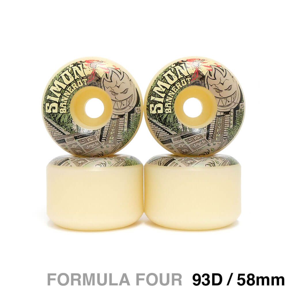 WHEEL スピットファイヤー ウィール FORMULA FOUR F 4 RADIAL FULL 93 D SOFT SLIDERS SIMON TEMPLO 58 mm スケートボード スケボー