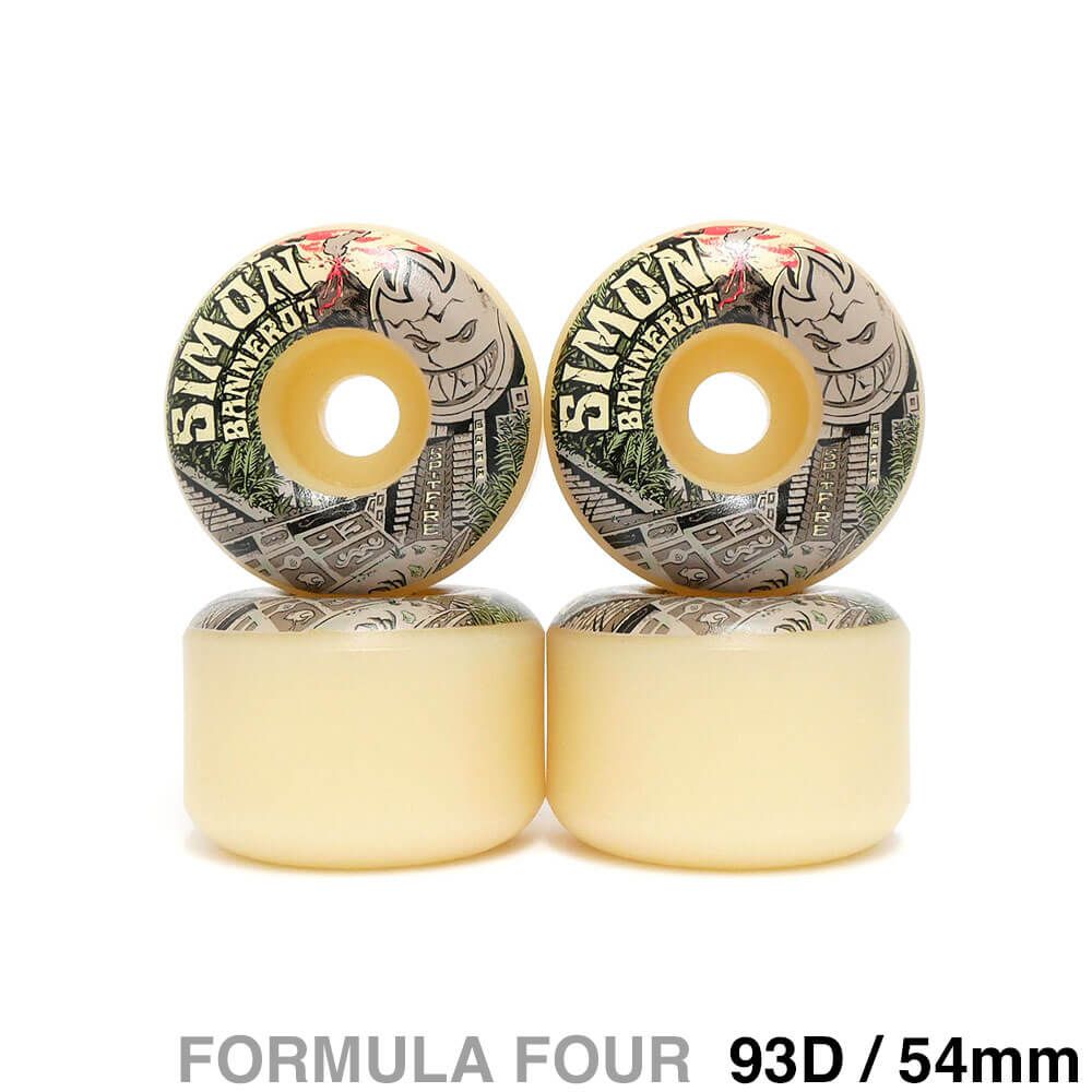 SPITFIRE WHEEL スピットファイヤー ウィール FORMULA FOUR F4 RADIAL FULL 93D SOFT SLIDERS SIMON BANNEROT TEMPLO 54mm スケートボード スケボー