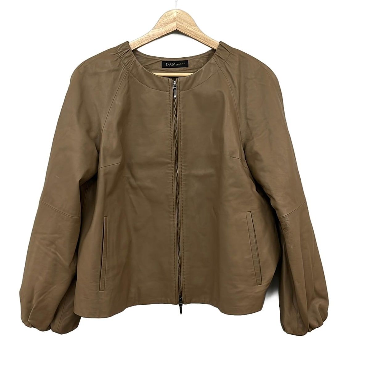 DAMAcollection ダーマ ブルゾン サイズ13AR M レディース - ライトブラウン 長袖 レザー 羊革 春 秋