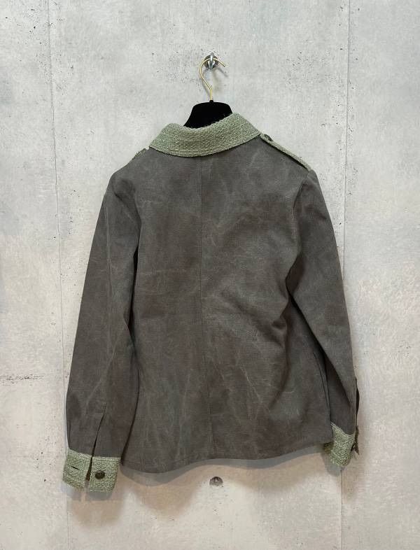 CHANEL シャネル デニム×ツイード ジャケット カーキグリーン P55523V39990